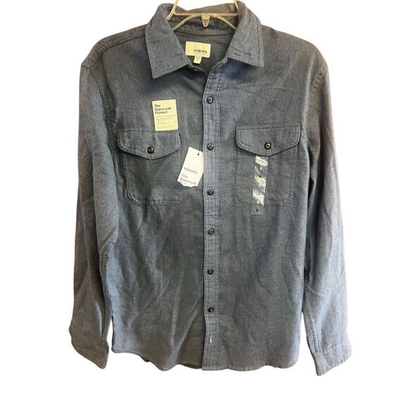Sonoma Men’s Supersoft Flannel Shirt Sz S indigo NWT - Picture 1 of 8